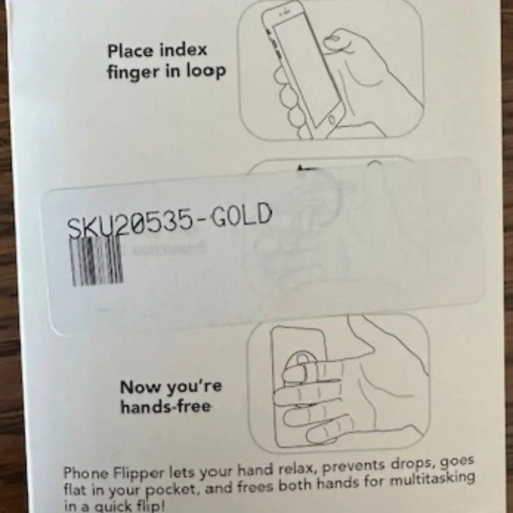 Gold Phone Flipper Finger Loop 20535 NWT Boutique